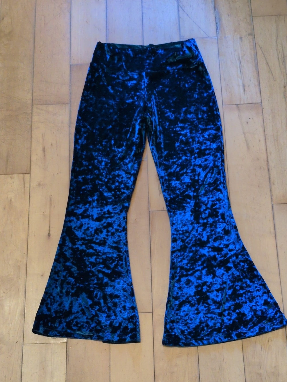 Warrior Within Designs Teal Crushed Velvet Bell Bottoms